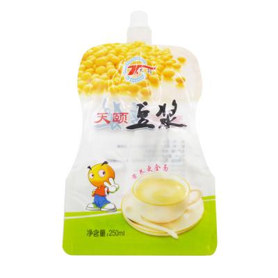 China 250ml Sojamilch Doypack steht oben Beutel mit Düse Soem druckte zu verkaufen