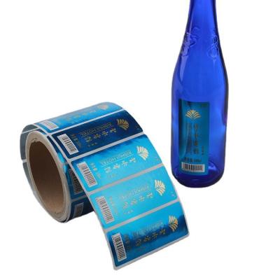 China Wine Water Beer Printed Bottle Labels Waterproof PVC PET Self Adhesive Label for sale