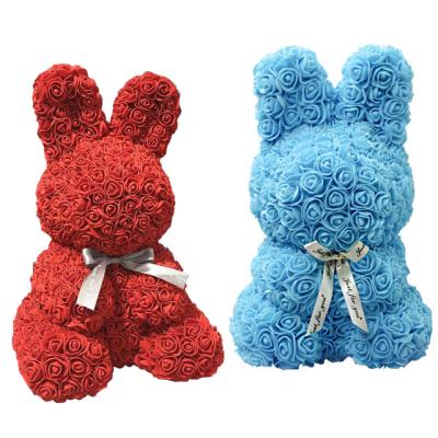 China 2021 Popular Fashional Valentine's Day Gift PE Foam Rose Rabbit Bunny For Home Decoration for sale