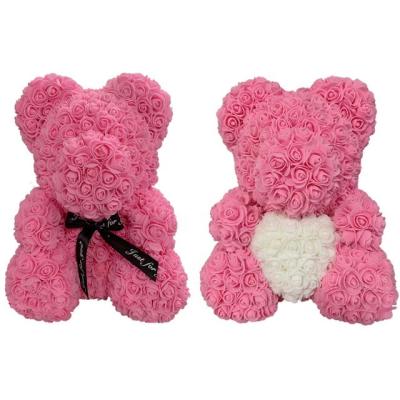 China Wholesale Artificial Moss Rose Teddy Bear Rose Bear from Europe USA San Valentine Gift 25cm for sale