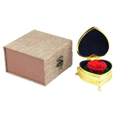 China Valentine's Day Wedding Flower Box Home Decor Heart-shaped Jewelry Gift Box Reserved Rose Flower Box for sale