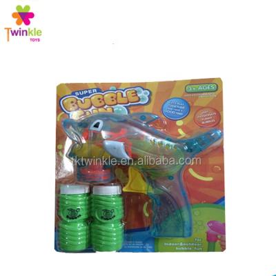 China Plastic Glitter Toys Blue Shark Bubble Toys With 2 Bottles Bubble Water Soap Bubble Guns Wholesale for sale