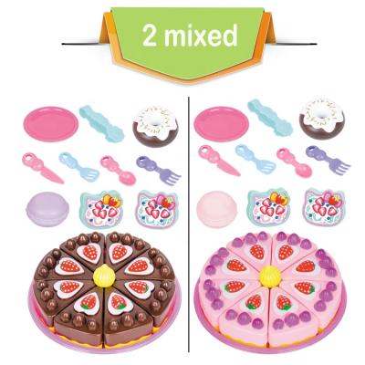 China 2019 Play House Series Plastic Kitchen Set Cutting Food DIY Toys For Kid for sale