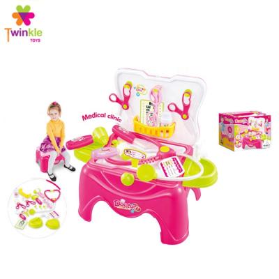 China Cheapest Plastic Kids Plastic Pretend Tool Chair Set Doctor Set With Light for sale