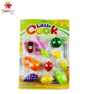 China Mini Plastic Kids Kitchen Kitchen Cutting Fruit Vegetable Play Set Toys for sale