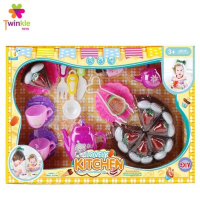 China Plastic Funny Kids Kitchen Play Food Food Set Cutting Vegetable Toys for sale