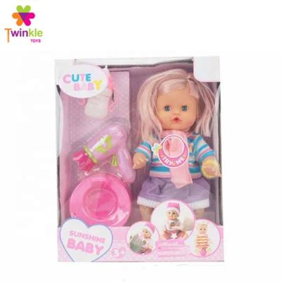 China DIY TOY Girl Doll 14inch Cute Girl Pee Doll For Kids Baby Toy Doll for sale