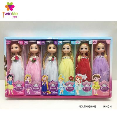 China Mini Toy New 9 Inch Fashion Pretty Princess Girl Doll Doll With Key Chain for sale