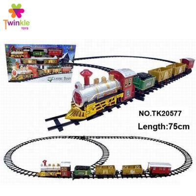 China Classic Slot Toy Bo Christmas Toy Train With Light Electric Music Bo Train Toy for sale