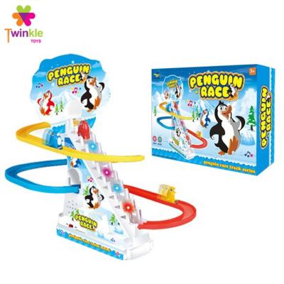 China Lovely music and lightweight animal toy 79.5*33*75cm track penguin racing track for sale