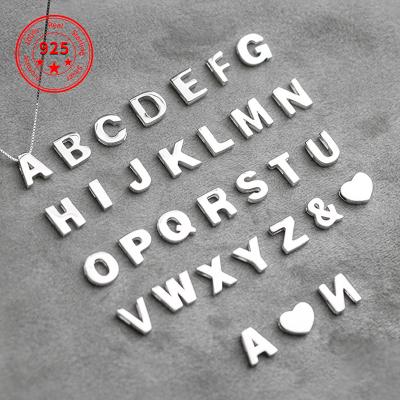 China TRENDY Fashion 26 English Letter Customize Name Necklace Pendant Charm DIY 925 Sterling Silver Initial Jewelery For Women's Accessories for sale