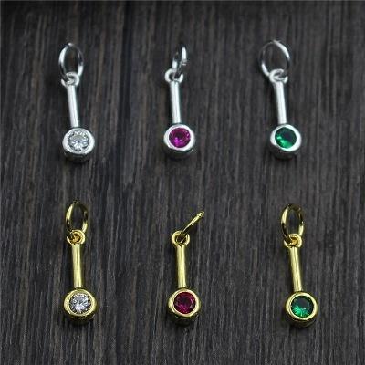 China Silver Colored Jewelry MINI Findings Jewelry Real 925 Sterling Silver Strip Lollipop Charms Accessories DIY Jewelry Crystals Pendants for sale