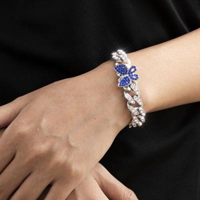 China Fashion CLASSIC Cute Cheap Jewelry Zircon Butterfly Charm Wholesale Hip Hop Bracelet Bangles For Women for sale