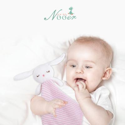 China Baby Comfort Toy Nooer Knitted Baby Comfort Toy Rabbit Security Blanket For Newborn Baby for sale