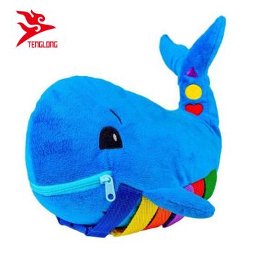 China Toy Custom Basic Life Skills Soft Baby Stuffed Whale Plush Early Learning Educational Toy for sale