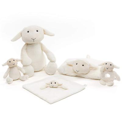 China Hot Selling PORTABLE Bunny Baby Blanket Plush Toys Soft Stuffed Animal Pillow Sheep for sale