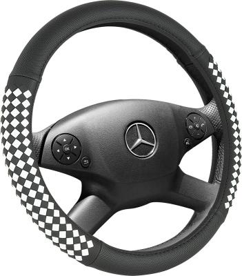 China New Design Sports Carbon Leather Universal Black Stylish Car Accessories Perfectly Fit Steering Wheel Covers for sale