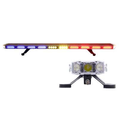 China Free Shipping LED Alloy Aluminum Warning Lightbar Purple 3W 6 Linear LEDs 1280mm Silver Aluminum 50 Inch TBD6828D for sale