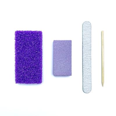 China Nail Salon 200Sets/Case 4PCS Disposable Pedi Kit Nails Purple Salon Manicure Pedicure Set for sale