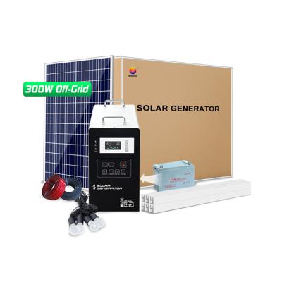 China 300W 12V Home Household Portable All-in-One Solar Power System with GEL Battery for sale