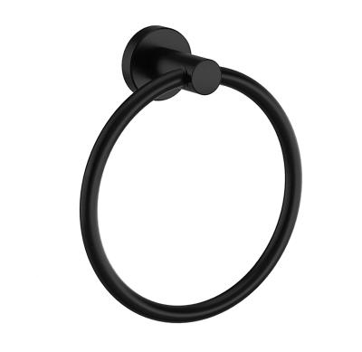 China Without Switch OMIDA Black Wall Mount Towel Ring Hand Towel Holder For Bathroom for sale