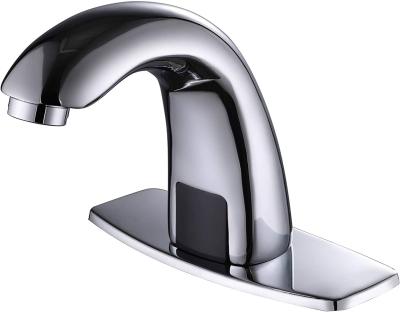 China OMIDA Traditional Automatic Sensor Touchless Bathroom Sink Faucet With Hole Cover Chrome Vanity Faucets for sale