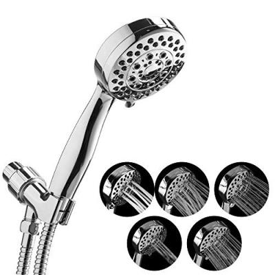 China Without Diverter High Pressure Handheld Shower Head 5 Rain Setting Handheld Shower Head With Powerful Hose Shower Spray for sale