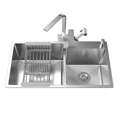 China Without Top-mounted Or Bottom Mounted Stainless Steel Sink Kitchen Faucet OMIDA Double Bowl Sink for sale