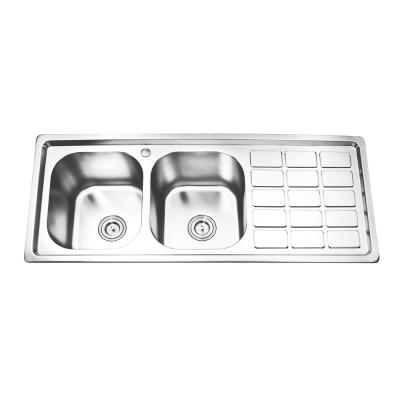 China Without Newer Faucet OMIDA Stainless Steel Double Bowl Kitchen Sink for sale