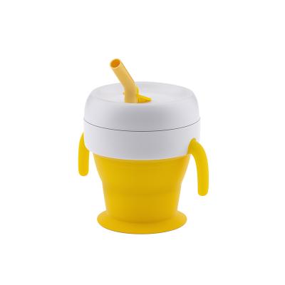 China CLASSIC free hand baby toddler snack cup silicon collapsible cup wit lid for kinds custom logo sample for sale