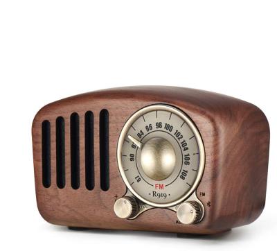 China Retro decor PORTABLE home vintage wood radio with portable mini speaker tf sd card for gift set for sale