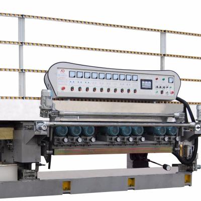 China Hotels Vertical 6 axis pencil glass edger processing machine with manual model, 6 motors straight line pencil glass edger for sale