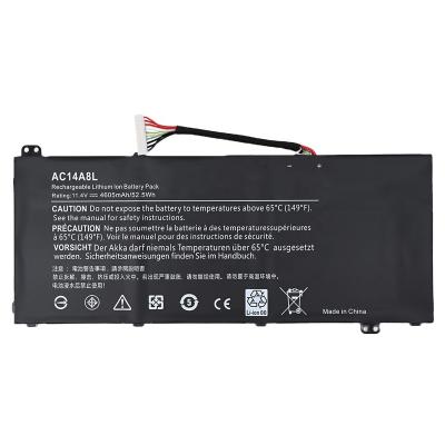 China LAPTOP Laptop Batteries AC14A8L 52.5Wh 4605mAh For Acer Aspire VN7-571 VN7-571G VN7-572 VN7-572G VN7-591series Battery for sale