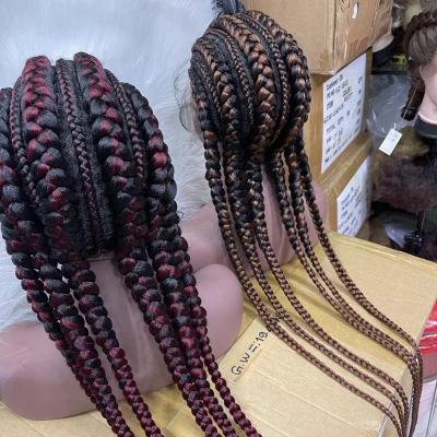 China Ombre Straight Best Selling Wholesale Short Synthetic Faux Dread Style Wig Braiding Hair for sale