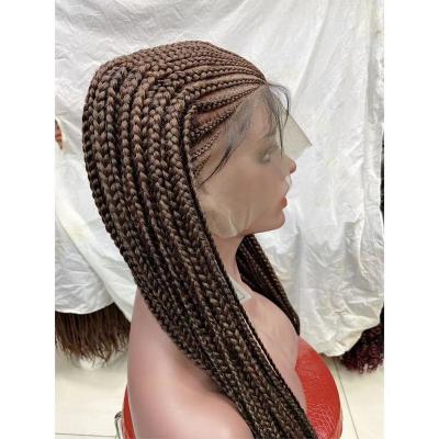 China Original Factory Newest Factory Newest Long Silky Straight Human Dreadlock Twist Twist Box Braided Lace Wigs For Women Lace Front for sale