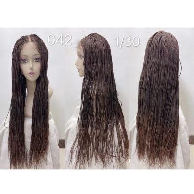 China Silky Straight Promotional High Density Wig Dreadlock Human Twist Long Wave Box Braided Lace Wigs For Women Lace Front for sale