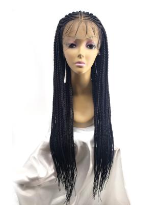 China Silky Straight Wave Wholesale Handmade Braiding Ombre Micro Cornrow Hair Front Braided Wigs for sale