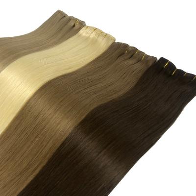 China Factory Direct Wholesale Hot Selling Straight 200G 250G Customized Double Ends Thick Virgin Seamless Clip In Hair Extension for sale