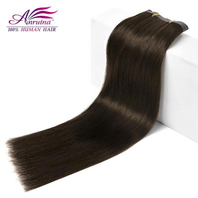 China Directly 100% Russian Human Remy Hair Clip Ins Wholesale Invisible Seamless Clip In Hair Extension for sale