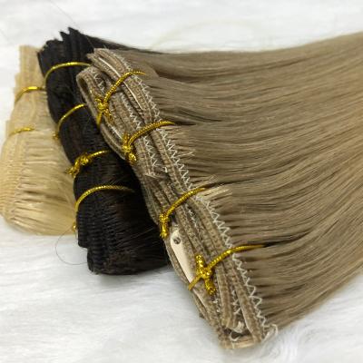 China Straight Natural Indian Remy Clip On Hair Extensions 100% Human Russian Wholesale Seamless Clip In Hair Extension for sale