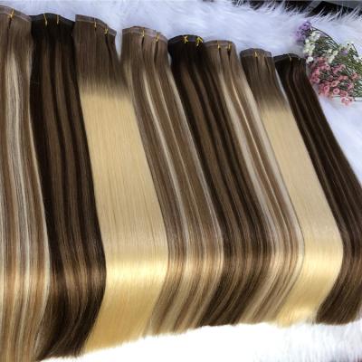 China PU Straight Seamless Skin Weft Clip In Invisible Hair Extension Clip In Hair Extension for sale