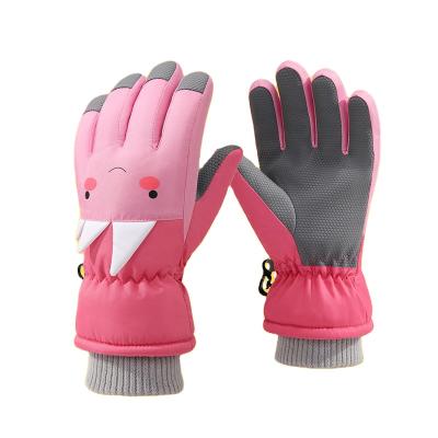 China Smart Flexible Fleece Windproof / Waterproof Striped Warm Gloves Waterproof Kids Ski Gloves for sale