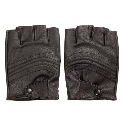 China PU Leather Men Gym Half Finger Leather Gloves Soft / Lightweight Fingerless Sports Gloves for sale