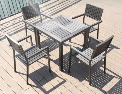 China New design Poly Plastic wood Aluminium chairs and table Hotel Outdoor Garden Patio chair for sale