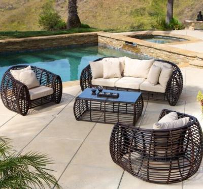 China Poly Rattan wicker patio Backyard Sofa sets Leisure Aluminium Outdoor Garden sofa furniture for sale