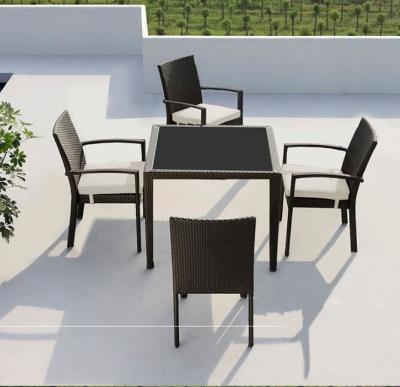 China Leisure Modern PE Rattan outdoor Chair and table sets Aluminium  Garden wicker stackable Chair for sale