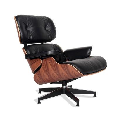 China Home Office Furniture Wooden Chair Living Room Leather Lounge Chair with Ottoman for sale