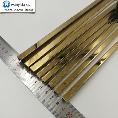 China Modern Stainless Steel U Profile For 8 Mm Tempered Glass 304 Grade Free Sample U Shape Decorative Profile Stainless Steel Tiles Trim for sale