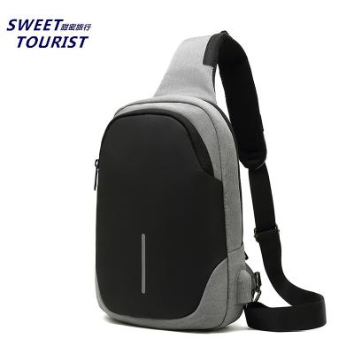 China Multifunctional bag the latest fasion factory men's sling men's usb bag shoulder mobile phone trunk wholesale lightweight bag for sale