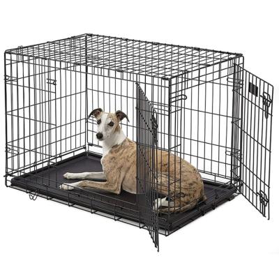 China High Quality Large Size Double Door Pet Cage Folding Dog Crate Dog House Wire Pet Crate Not Applicable for sale